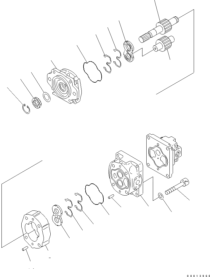 Схема запчастей Komatsu WA100-5-SS - ГИДР. НАСОС. (/) ОСНОВН. КОМПОНЕНТЫ И РЕМКОМПЛЕКТЫ