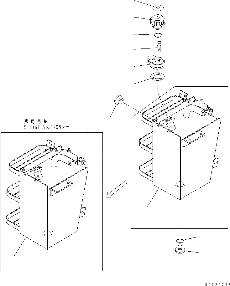 Схема запчастей Komatsu WA100M-3 - ГИДР. БАК.(№-) ГИДРАВЛИКА