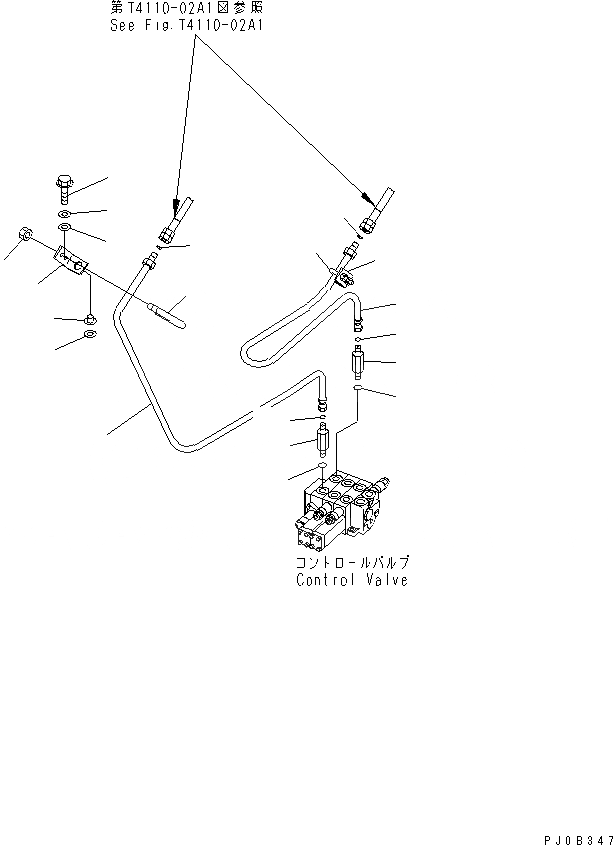 Схема запчастей Komatsu WA100M-3 - ПЕРЕДН. РАМА (/) (ТРУБЫ) (ДЛЯ 3-Х СЕКЦИОНН. КОНТРОЛЬН. КЛАПАН) ОСНОВНАЯ РАМА И ЕЕ ЧАСТИ