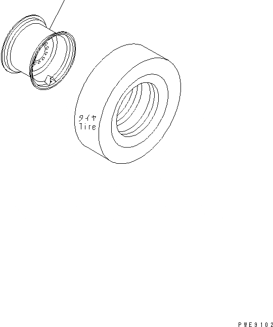 Схема запчастей Komatsu WA100M-3 - ОБОД КОЛЕСА (WL-) (ДЛЯ .9- БЕСКАМЕРНЫЕ ШИНЫ) ПОДВЕСКА И КОЛЕСА