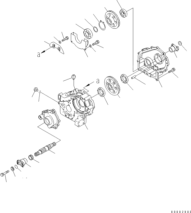Схема запчастей Komatsu WA100M-3 - ПЕРЕДАЧА (ВНУТР. ЧАСТИ¤ /)(№-) СИЛОВАЯ ПЕРЕДАЧА