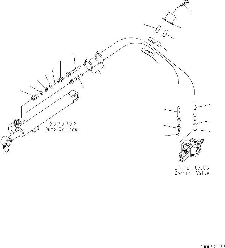 Схема запчастей Komatsu WA100M-3 - ГИДРАВЛ ЛИНИЯ (ЛИНИЯ ГИДРОЦИЛИНДРА КОВША)(№-) ГИДРАВЛИКА