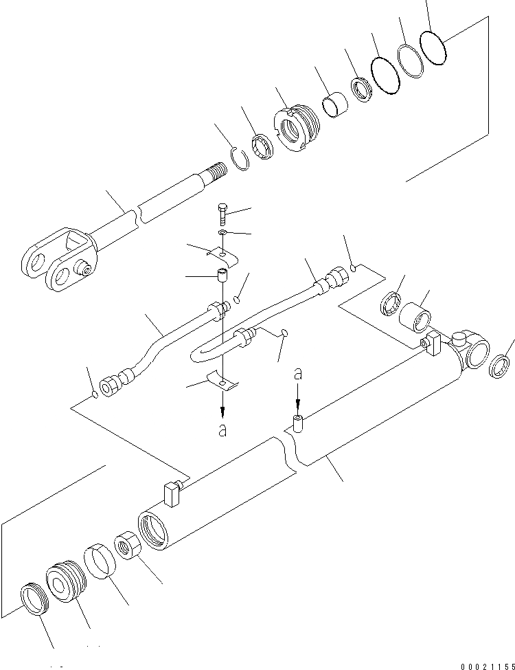 Схема запчастей Komatsu WA100M-3 - ГИДРОЦИЛИНДР ПОДЪЕМА(№-) ОСНОВН. КОМПОНЕНТЫ И РЕМКОМПЛЕКТЫ