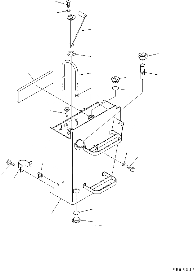 Схема запчастей Komatsu WA100M-3-CB - ТОПЛИВН. БАК.(№-) ТОПЛИВН. БАК. AND КОМПОНЕНТЫ