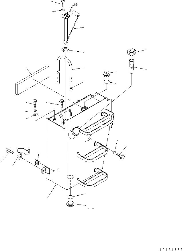 Схема запчастей Komatsu WA100M-3-CB - ТОПЛИВН. БАК.(№-) ТОПЛИВН. БАК. AND КОМПОНЕНТЫ