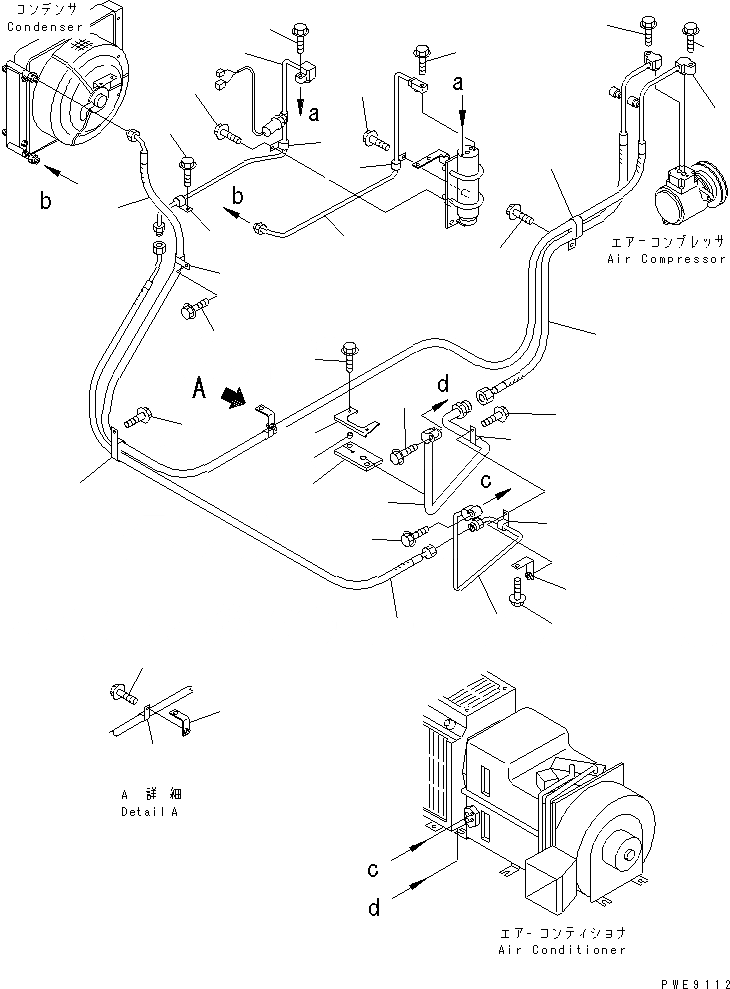 Схема запчастей Komatsu WA100M-3-CB - КОНДИЦ. ВОЗДУХА (ТРУБКИ КОНДИЦИОНЕРА)(№-) OPERATIORS ОБСТАНОВКА И СИСТЕМА УПРАВЛЕНИЯ