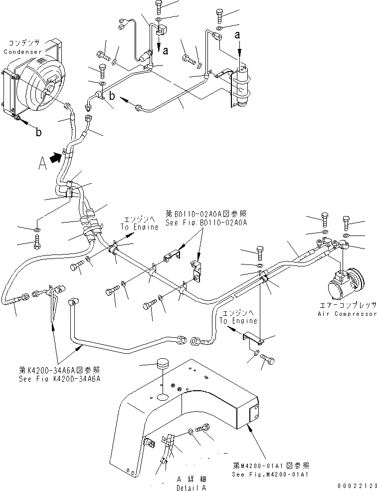 Схема запчастей Komatsu WA100M-3-CB - КОНДИЦ. ВОЗДУХА (ТРУБКИ КОНДИЦИОНЕРА)(№-) OPERATIORS ОБСТАНОВКА И СИСТЕМА УПРАВЛЕНИЯ