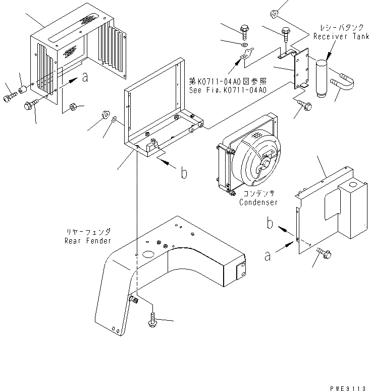 Схема запчастей Komatsu WA100M-3-CB - КОНДИЦ. ВОЗДУХА (КОНДЕНСАТОР ЭЛЕМЕНТЫ КРЕПЛЕНИЯ)(№-) OPERATIORS ОБСТАНОВКА И СИСТЕМА УПРАВЛЕНИЯ