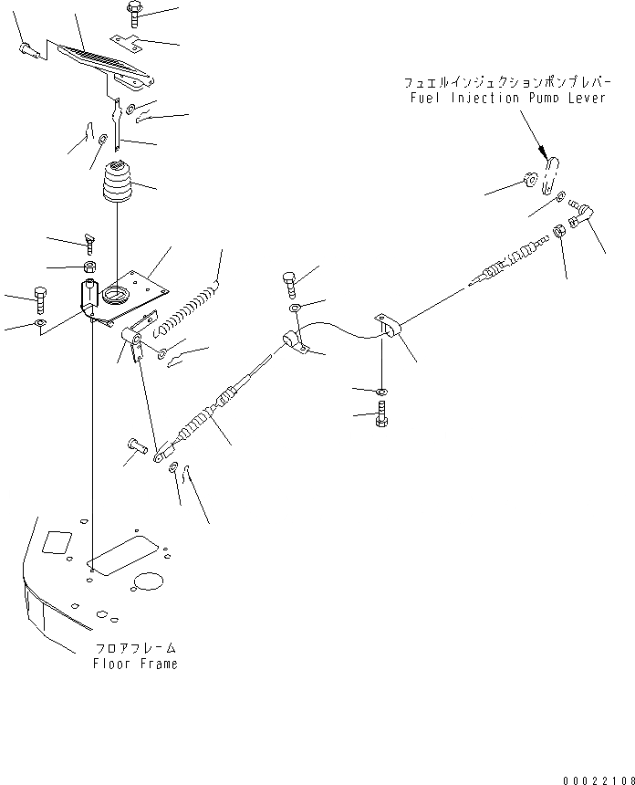 Схема запчастей Komatsu WA100M-3-CB - УПРАВЛ-Е ДВИГАТЕЛЕМ (ПЕДАЛЬ АКСЕЛЕРАТОРАAND МЕХАНИЗМ) (С КАБИНОЙ)(№-) OPERATIORS ОБСТАНОВКА И СИСТЕМА УПРАВЛЕНИЯ