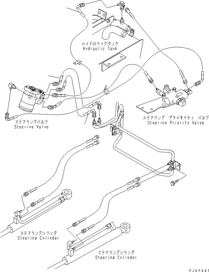 Схема запчастей Komatsu WA100M-3-CB - ГИДРОЛИНИЯ РУЛЕВОГО УПРАВЛЕНИЯ(№-) OPERATIORS ОБСТАНОВКА И СИСТЕМА УПРАВЛЕНИЯ