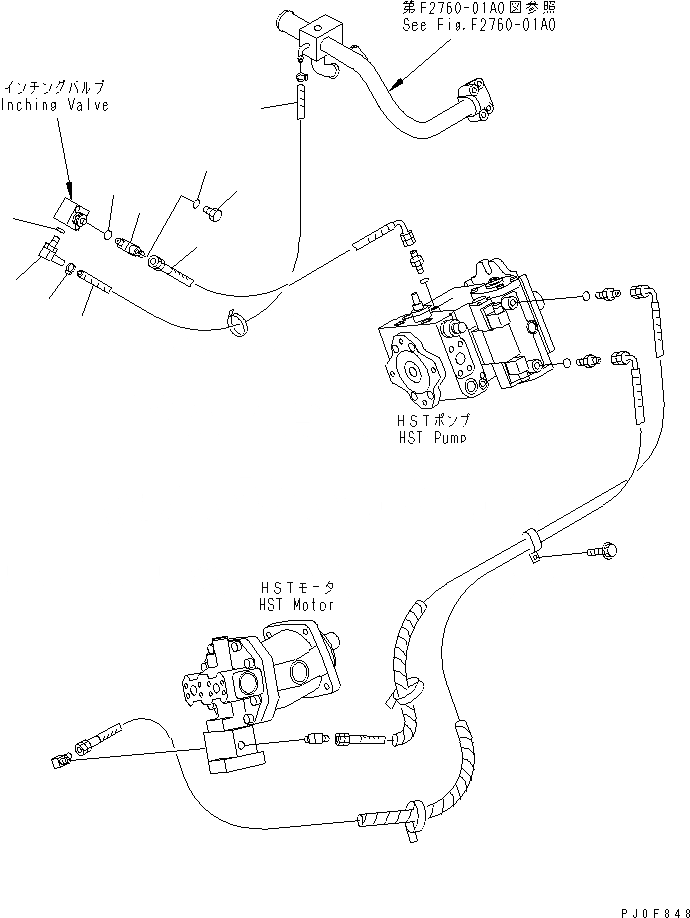 Схема запчастей Komatsu WA100M-3-CB - HST УПРАВЛ-Е ЛИНИЯ(№-) OPERATIORS ОБСТАНОВКА И СИСТЕМА УПРАВЛЕНИЯ