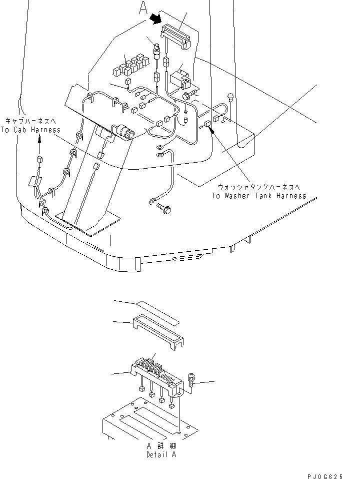Схема запчастей Komatsu WA100M-3-CB - КАБИНА ЭЛЕКТР.(№-) OPERATIORS ОБСТАНОВКА И СИСТЕМА УПРАВЛЕНИЯ