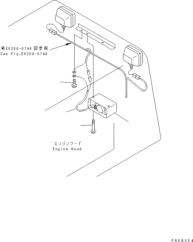 Схема запчастей Komatsu WA100M-3-CB - КАПОТ (СИГНАЛ. ЗАДНЕГО ХОДА)(№-) ЧАСТИ КОРПУСА