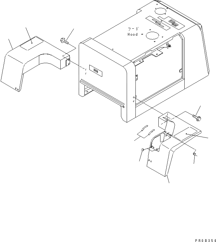 Схема запчастей Komatsu WA100M-3-CB - ЗАДН. КРЫЛО (С КАБИНОЙ) (ШИР. КРЫЛО ТИП)(№-) ЧАСТИ КОРПУСА