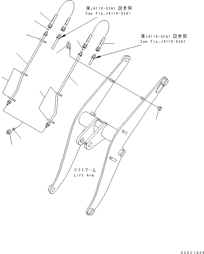 Схема запчастей Komatsu WA100M-3-CB - РУКОЯТЬ И КОЛЕНЧАТЫЙ РЫЧАГ (ТРУБКА И ЭЛЕМЕНТЫ КРЕПЛЕНИЯ) (С 3-Х СЕКЦИОНН.  КЛАПАН И P.A.P.)(№-) РАБОЧЕЕ ОБОРУДОВАНИЕ