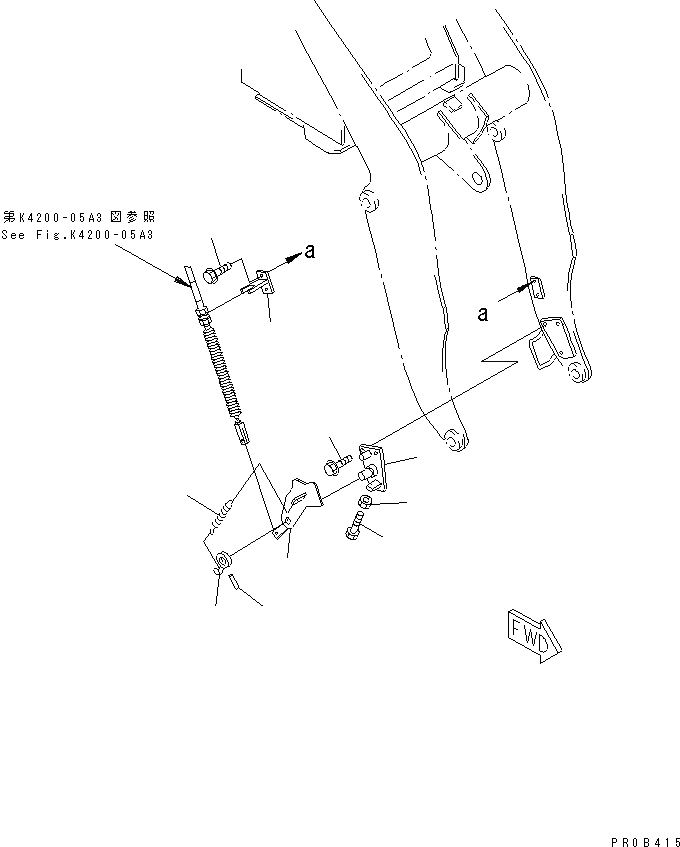 Схема запчастей Komatsu WA100M-3-CB - РУКОЯТЬ И КОЛЕНЧАТЫЙ РЫЧАГ (СОЕДИНИТ. УСТР-ВО МЕХ-М УПРАВЛ-Я КРЕПЛЕНИЕ  КОРПУС) (С СОЕДИНИТ. УСТР-ВО) РАБОЧЕЕ ОБОРУДОВАНИЕ