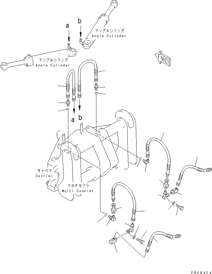 Схема запчастей Komatsu WA100M-3-CB - P.A.P. (ЦИЛИНДР НАКЛОНА ЛИНИЯ /) (С MULTI COPLER) РАБОЧЕЕ ОБОРУДОВАНИЕ