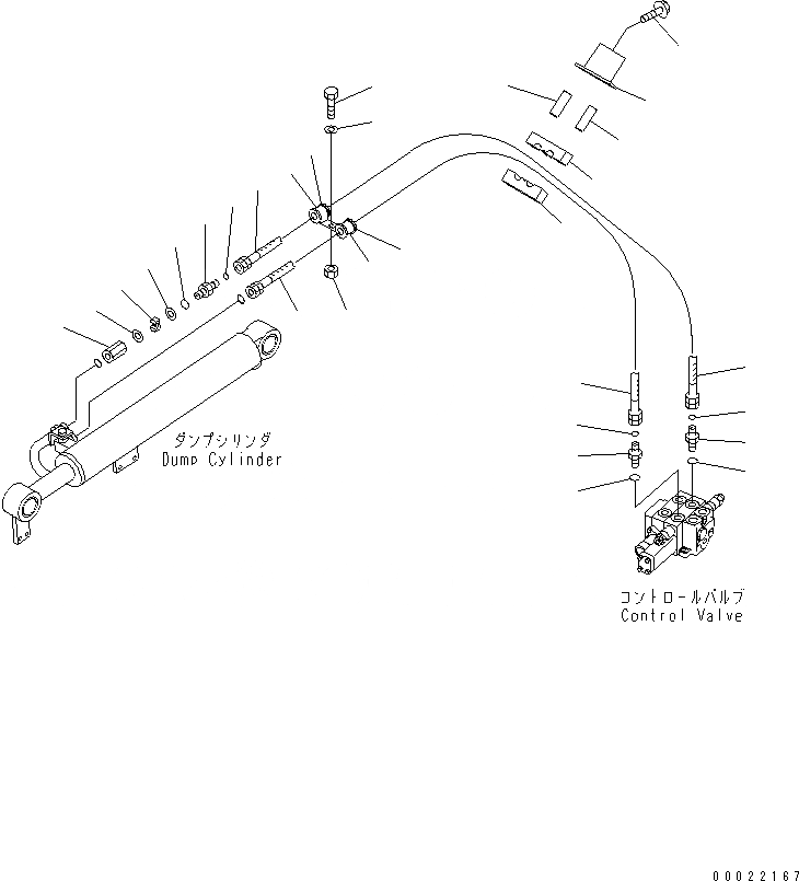 Схема запчастей Komatsu WA100M-3-CN - ГИДРАВЛ ЛИНИЯ (ЛИНИЯ ГИДРОЦИЛИНДРА КОВША)(№-) ГИДРАВЛИКА