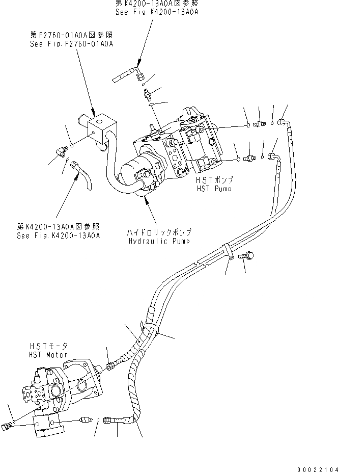 Схема запчастей Komatsu WA100M-3-CN - HST УПРАВЛ-Е ЛИНИЯ(№-) OPERATIORS ОБСТАНОВКА И СИСТЕМА УПРАВЛЕНИЯ