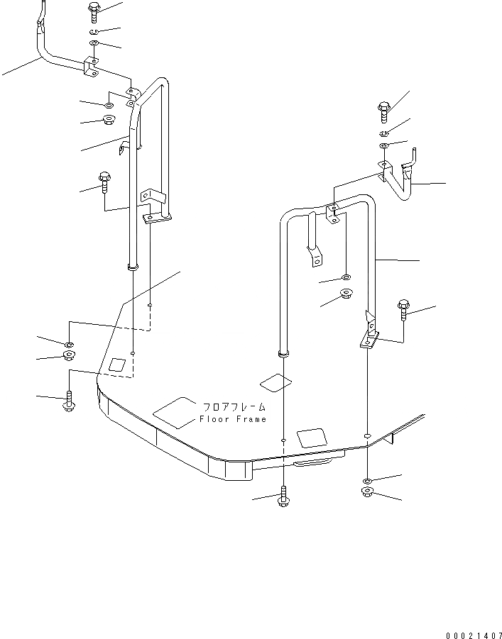 Схема запчастей Komatsu WA100M-3-CN - ПОРУЧНИ(LIVEATOCK RAISING) ЧАСТИ КОРПУСА