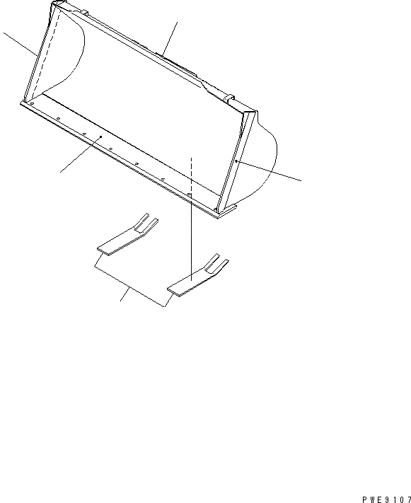 Схема запчастей Komatsu WA100M-3-CN - КОВШ¤ .9M (С РЕЖУЩ. КРОМКОЙ НА БОЛТАХ¤ .M) РАБОЧЕЕ ОБОРУДОВАНИЕ