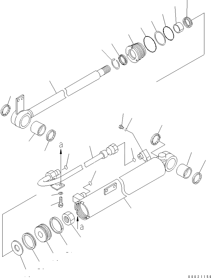Схема запчастей Komatsu WA100M-3-CN - ГИДРОЦИЛИНДР КОВША(№-) ОСНОВН. КОМПОНЕНТЫ И РЕМКОМПЛЕКТЫ