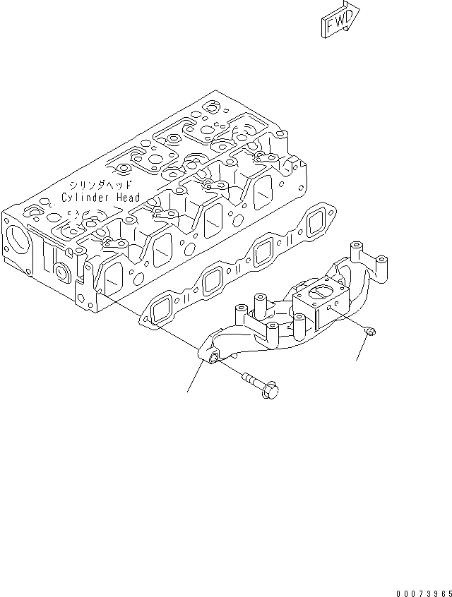 Схема запчастей Komatsu WA100M-6 - ВЫПУСКНОЙ КОЛЛЕКТОР AA ДВИГАТЕЛЬ