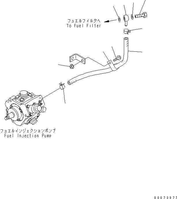Схема запчастей Komatsu WA100M-6 - ТРУБЫ ТОПЛ. ФИЛЬТРА AA ДВИГАТЕЛЬ