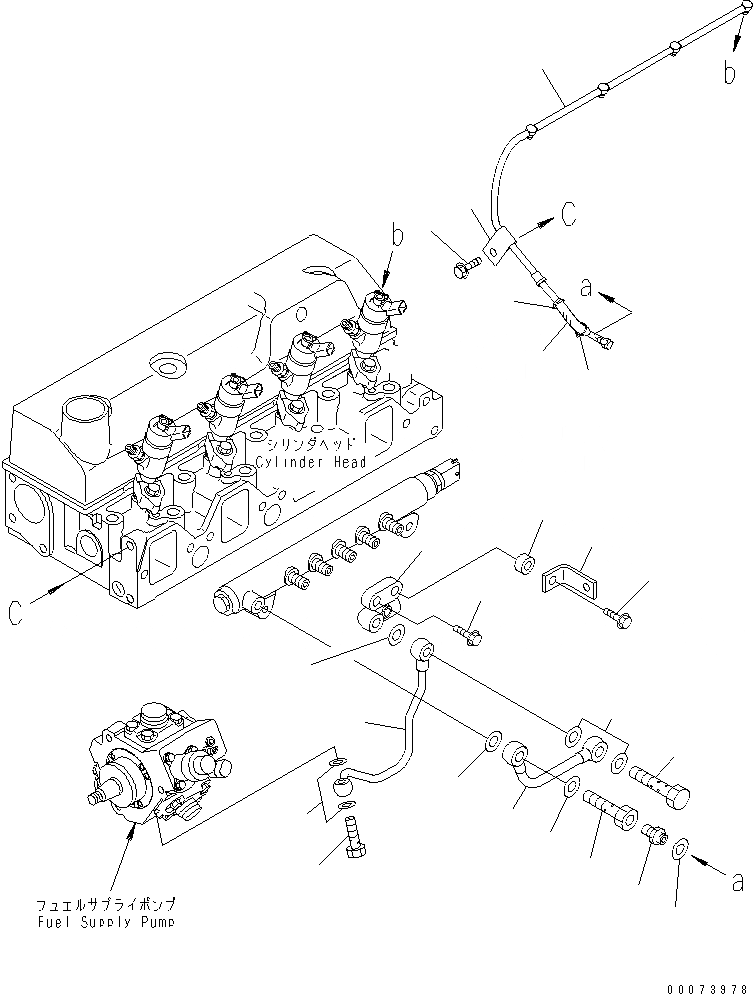 Схема запчастей Komatsu WA100M-6 - ТОПЛИВОПРОВОД. AA ДВИГАТЕЛЬ
