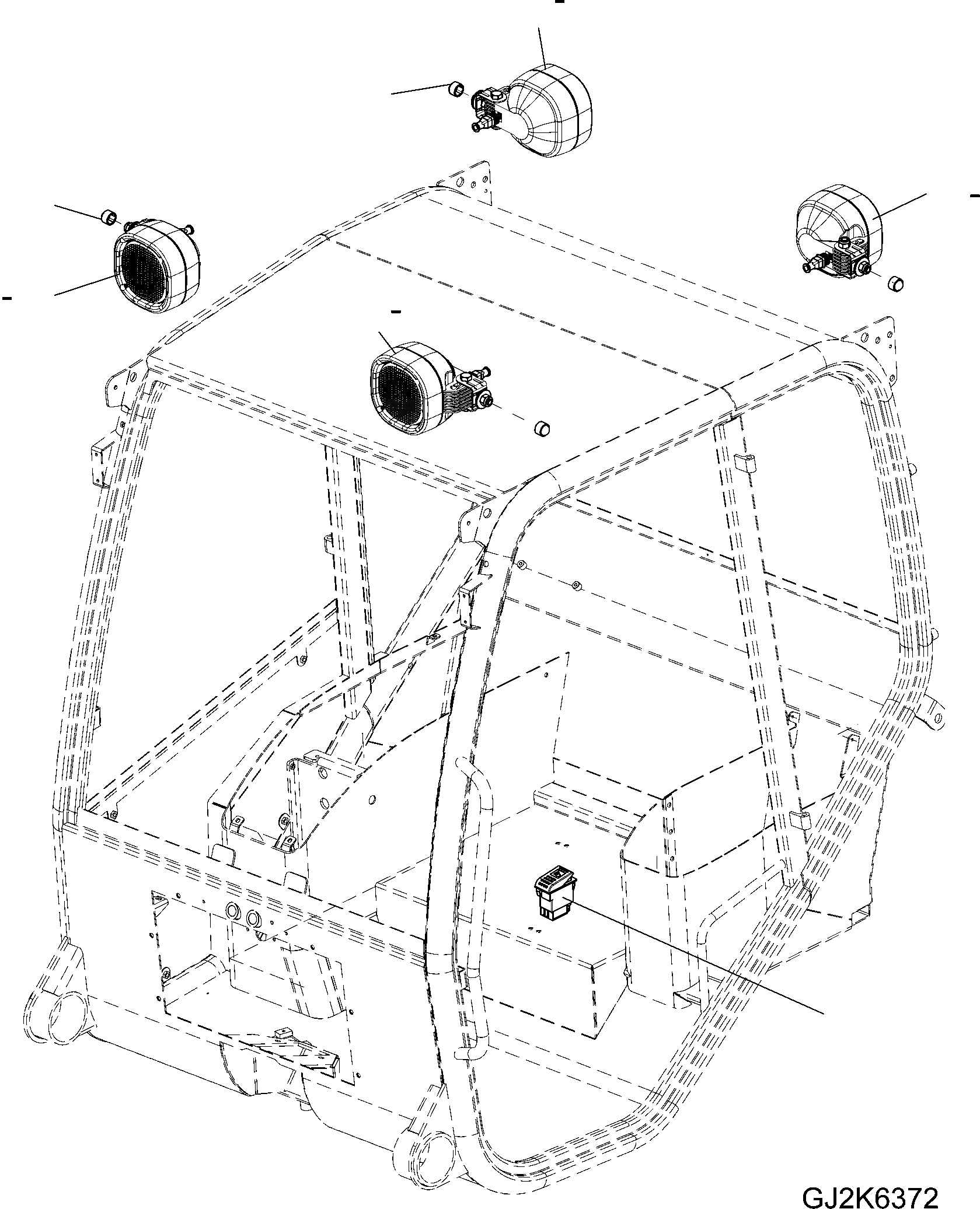 Схема запчастей Komatsu WA100M-6 - РАБОЧ.ОСВЕЩЕНИЕ (ОПЦ.) E ЭЛЕКТРИКА