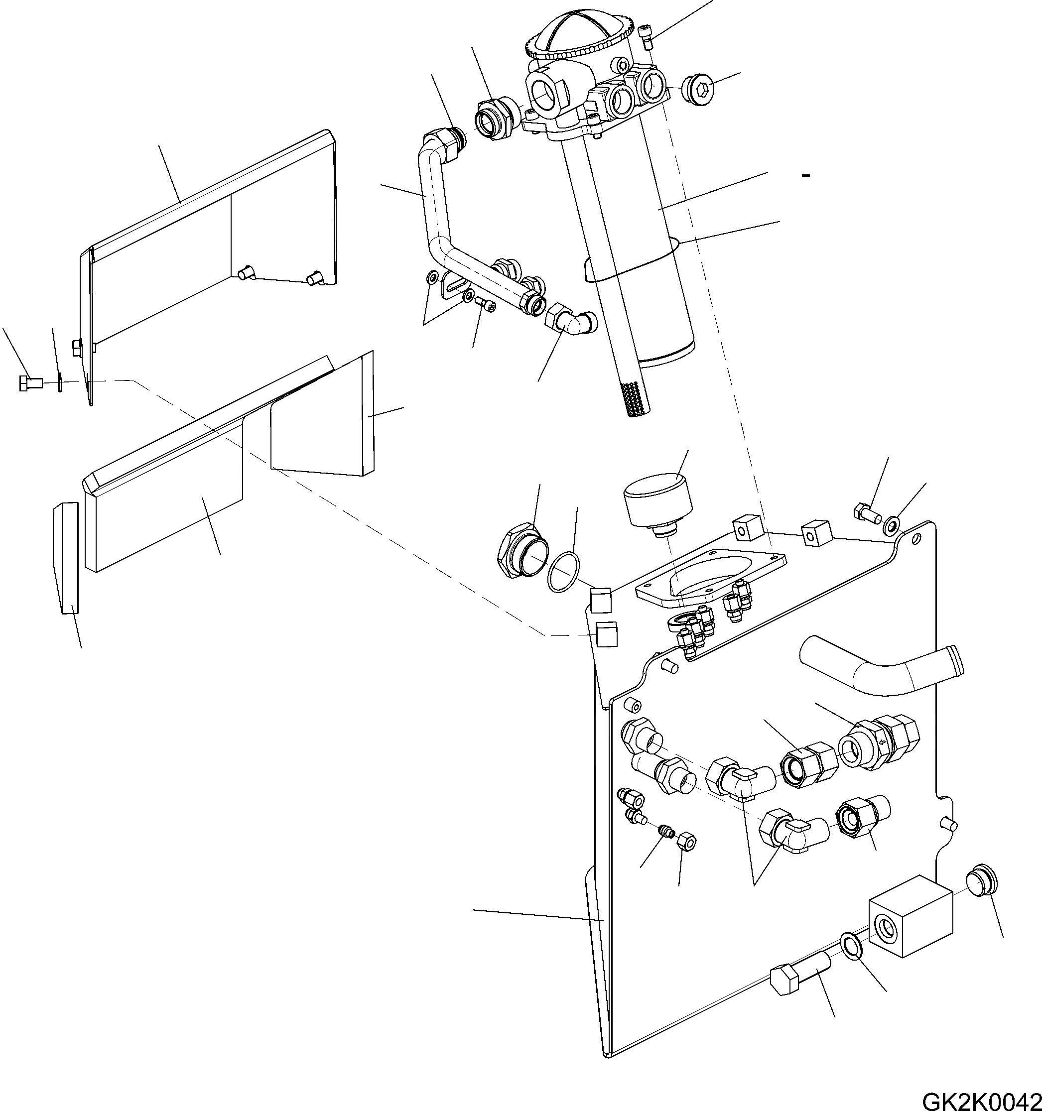 Схема запчастей Komatsu WA100M-6 - ГИДРАВЛ МАСЛ. БАК H ГИДРАВЛИКА