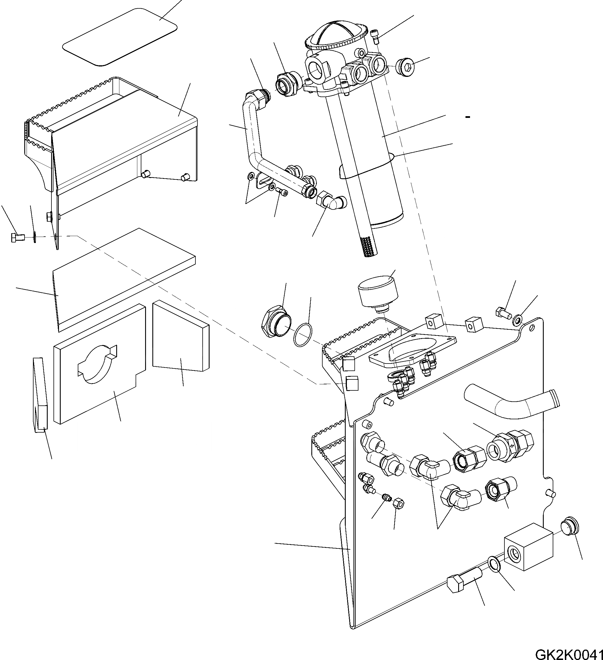 Схема запчастей Komatsu WA100M-6 - ГИДРАВЛ МАСЛ. БАК (С СТУПЕНИ) H ГИДРАВЛИКА