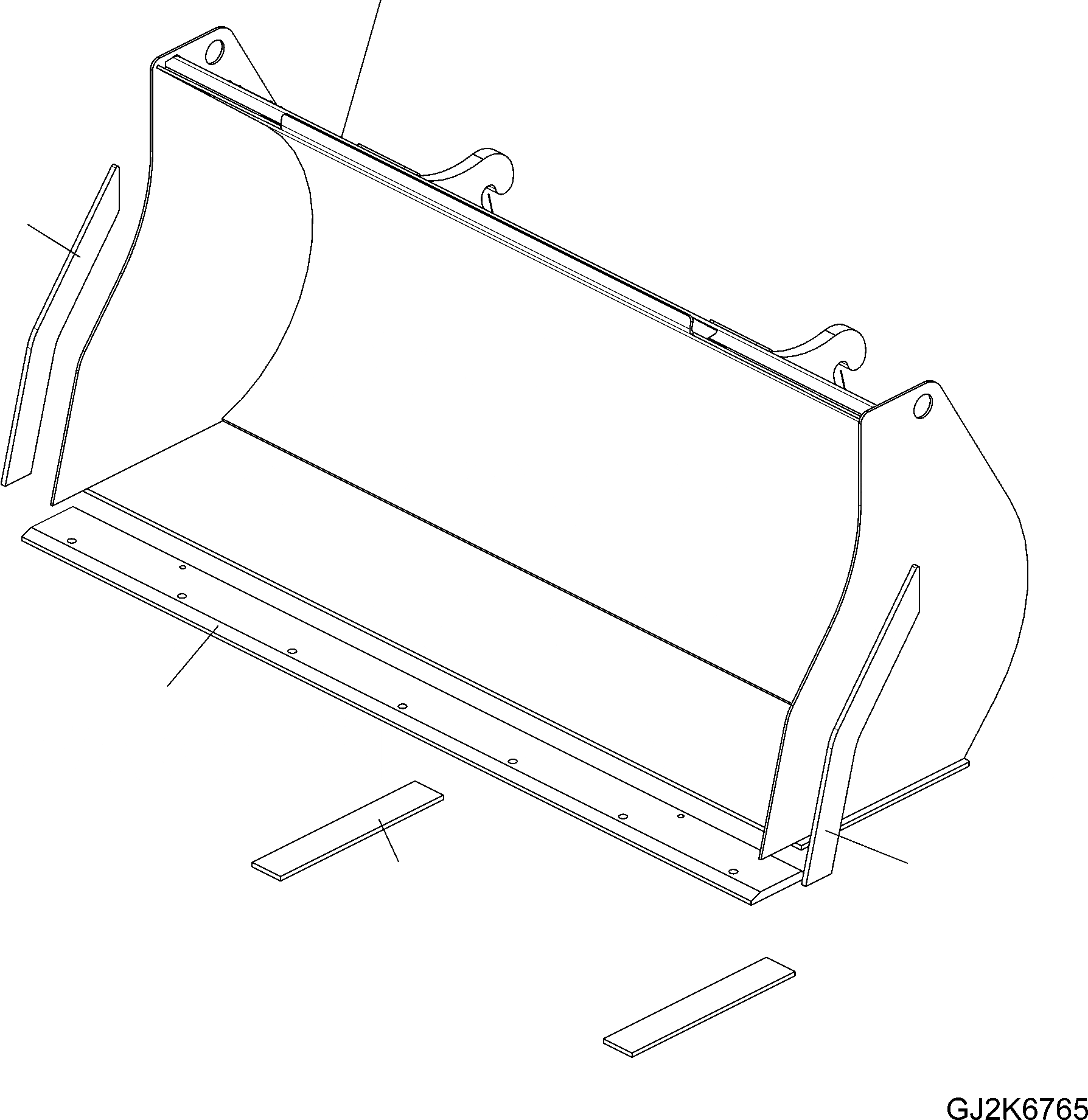 Схема запчастей Komatsu WA100M-6 - КОВШ (. CBM) (БЕЗ TEETH) T РАБОЧЕЕ ОБОРУДОВАНИЕ