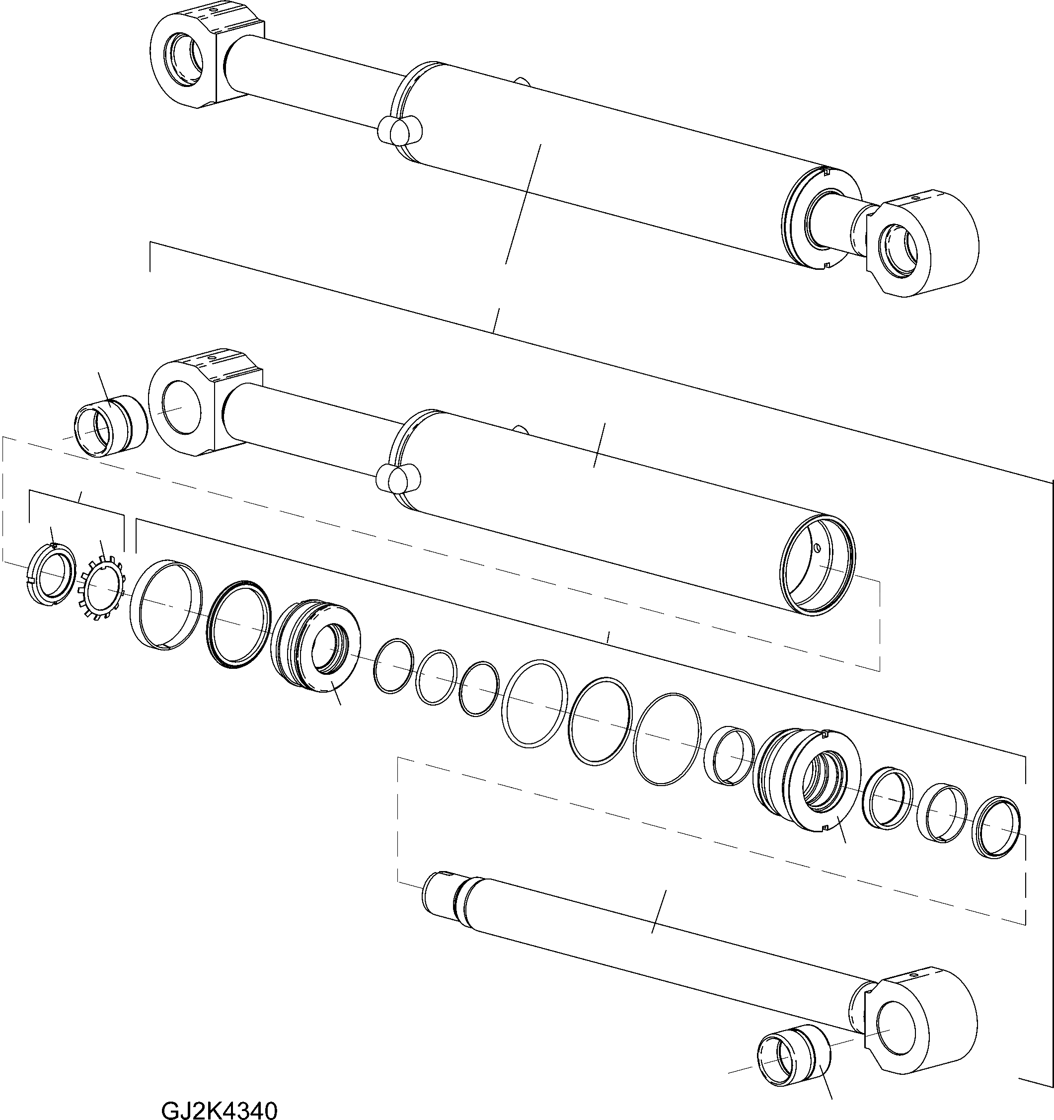 Схема запчастей Komatsu WA100M-6 - ЦИЛИНДР КОВША (ВНУТР. ЧАСТИ) Y ОСНОВН. КОМПОНЕНТЫ И РЕМКОМПЛЕКТЫ