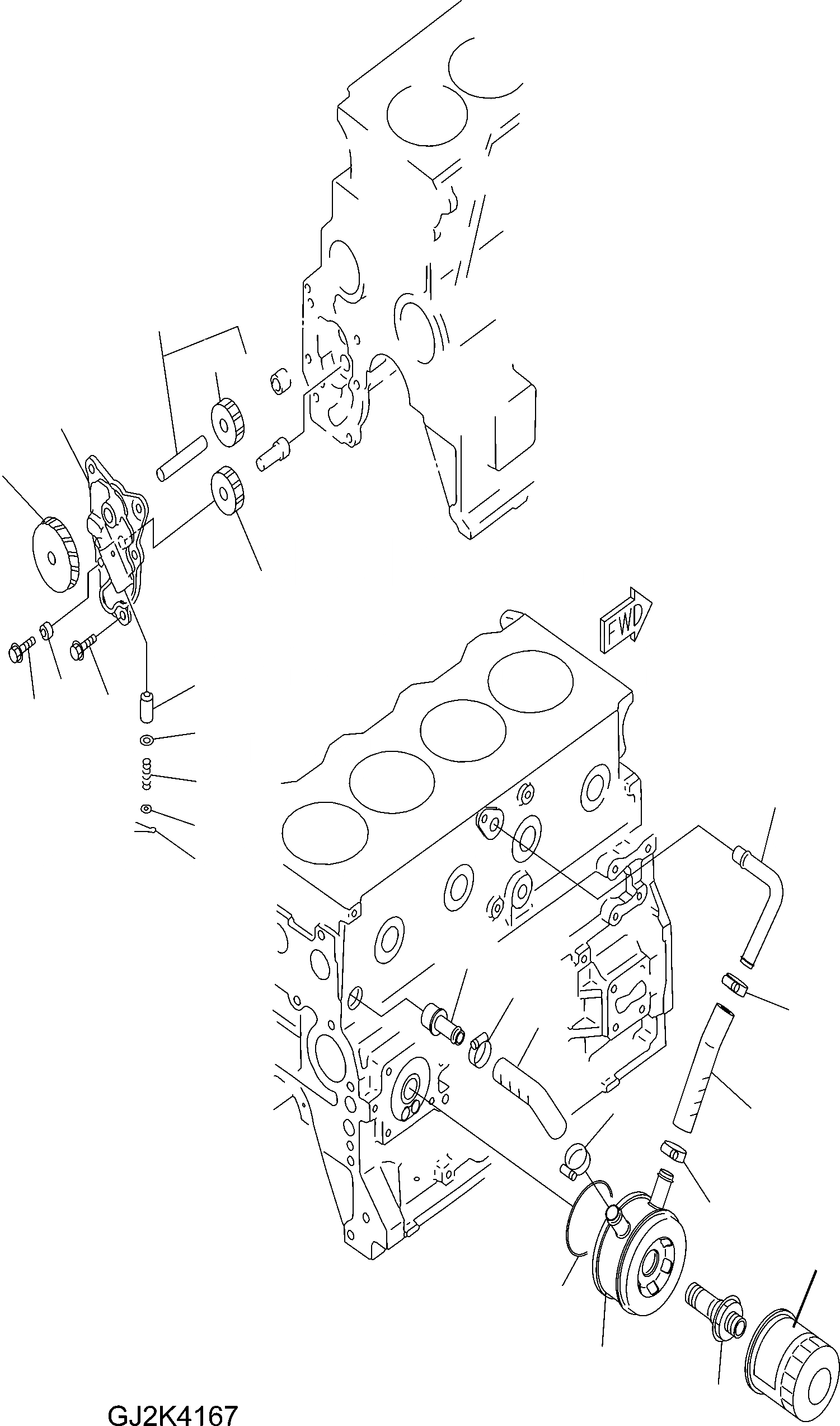 Схема запчастей Komatsu WA100M-5 30 km - ДВИГАТЕЛЬ СМАЗКА ДВИГАТЕЛЬ, КРЕПЛЕНИЕ ДВИГАТЕЛЯ
