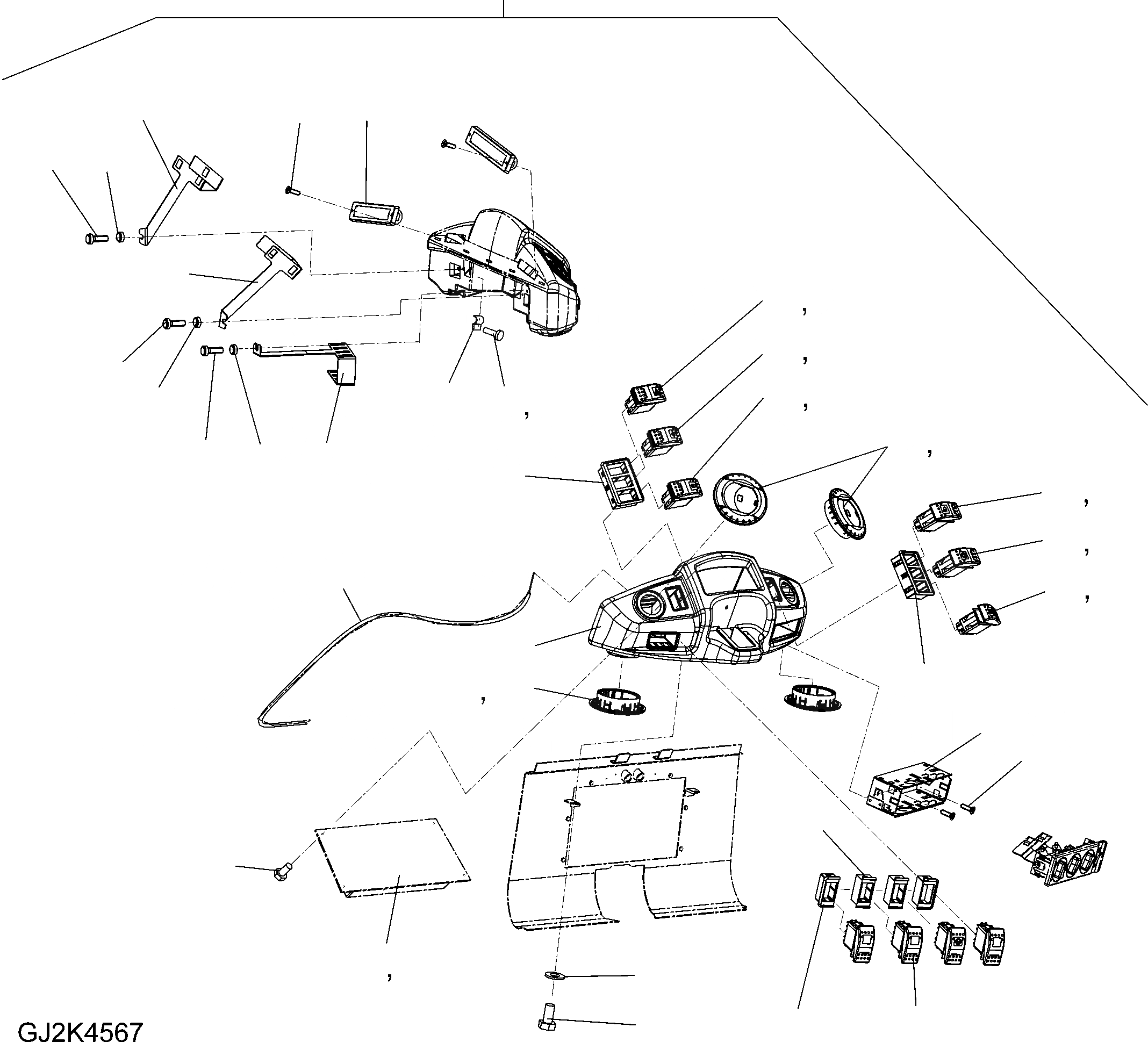 Схема запчастей Komatsu WA100M-5 20 km - INSTRUMENT КОРПУС И INSTRUMENTS ЭЛЕКТРИЧ. СИСТЕМА