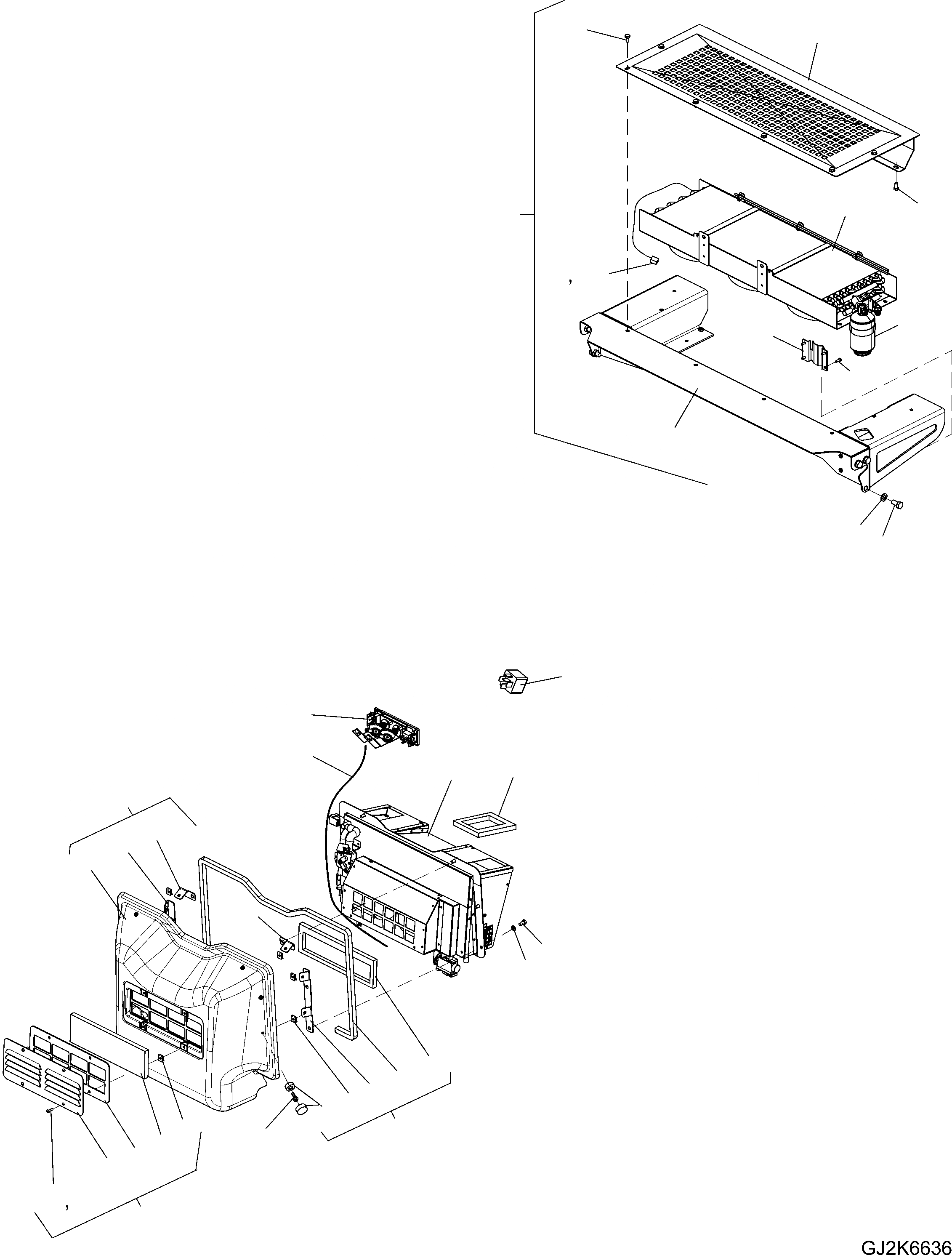 Схема запчастей Komatsu WA100M-5 20 km - КОНДИЦ. ВОЗДУХА (COVER, КОНДЕНСАТОР) ПРИВОДRS КАБИНА