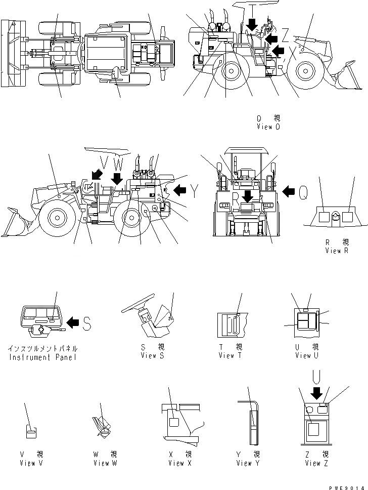 Схема запчастей Komatsu WA100SSS-3-H - МАРКИРОВКА (ЯПОН.) (SUPER SILENT СПЕЦ. СПЕЦ-Я.)(№-79) МАРКИРОВКА