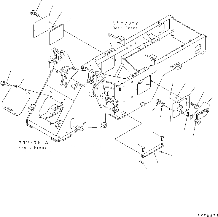 Схема запчастей Komatsu WA100SS-3A - БЛОКИР. ШАНГА И КРЫШКА(SUPER БЕСШУМН. СПЕЦИФ-Я) ОСНОВНАЯ РАМА И ЕЕ ЧАСТИ