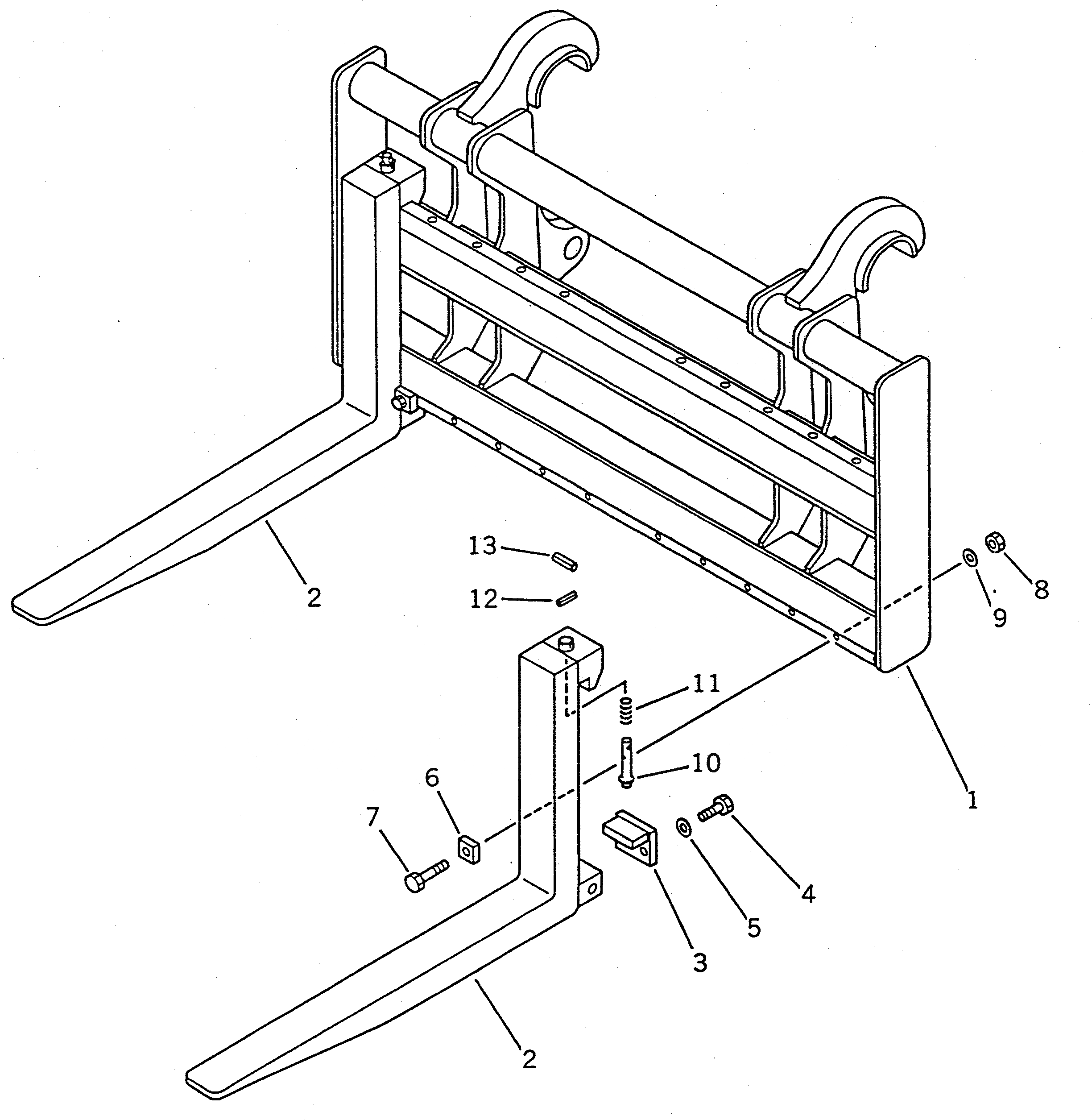 Схема запчастей Komatsu WA100SSS-1 - LUMBER ВИЛЫ (ДЛЯ СОЕДИНИТ. УСТР-ВО) РАБОЧЕЕ ОБОРУДОВАНИЕ