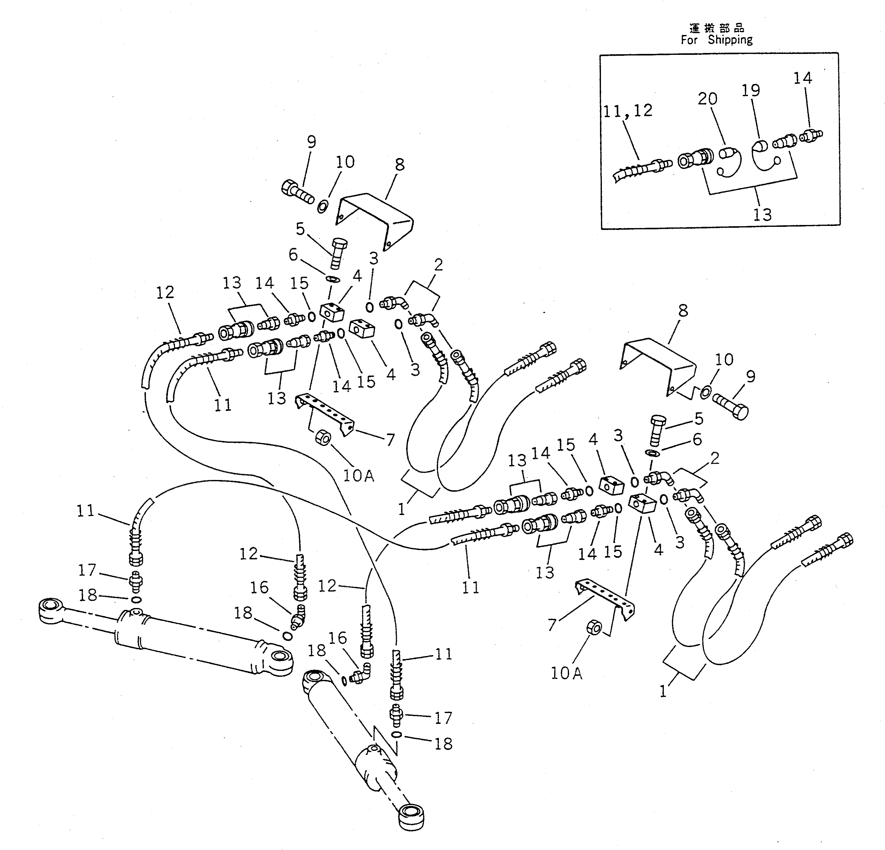 Схема запчастей Komatsu WA100SSS-1 - MULTI ЦИЛИНДР ОТВАЛА ЛИНИЯ (С ГИДРАВЛ СОЕДИНИТ. УСТР-ВО)(№-) СПЕЦ. APPLICATION ЧАСТИ