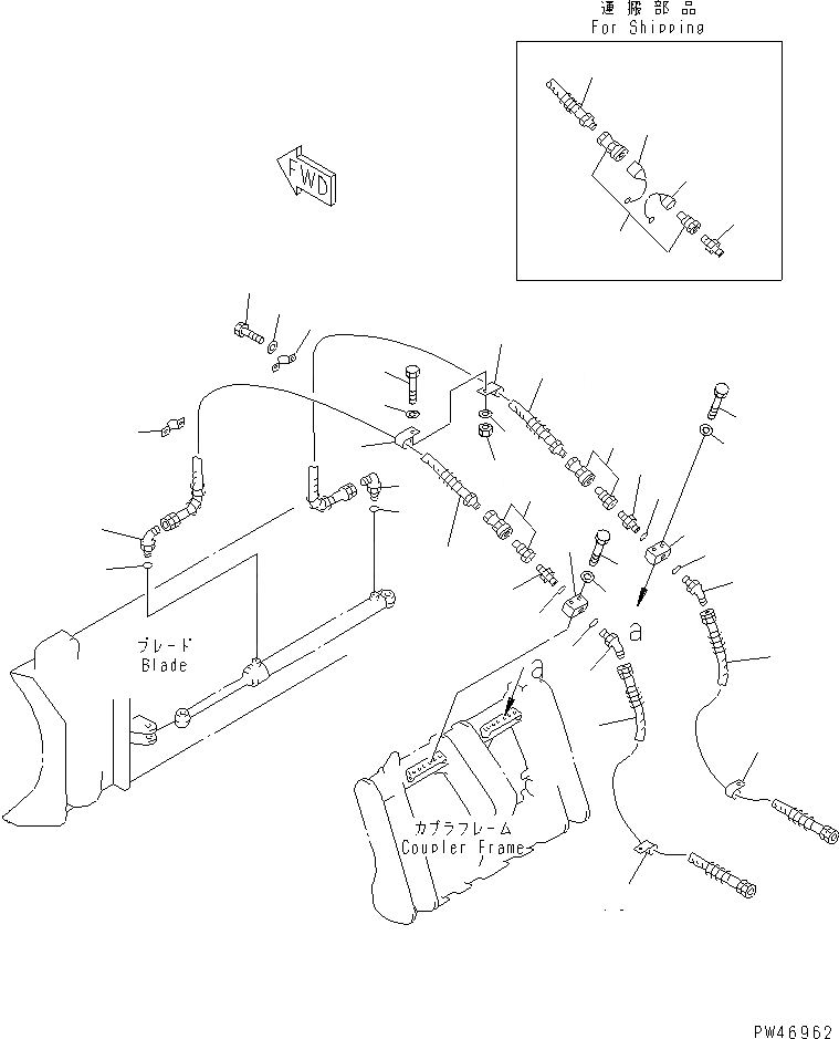 Схема запчастей Komatsu WA100SSS-1 - БОКОВ. СДВИГ¤ PITCH И ANGLE SNOW PНИЗ. (БОКОВ. СДВИГ ЛИНИЯ ЦИЛИНДРА) (W/НАКЛОНЯЕМ.)(W/HYD.СОЕДИНИТ. УСТР-ВО)(№-) СПЕЦ. APPLICATION ЧАСТИ