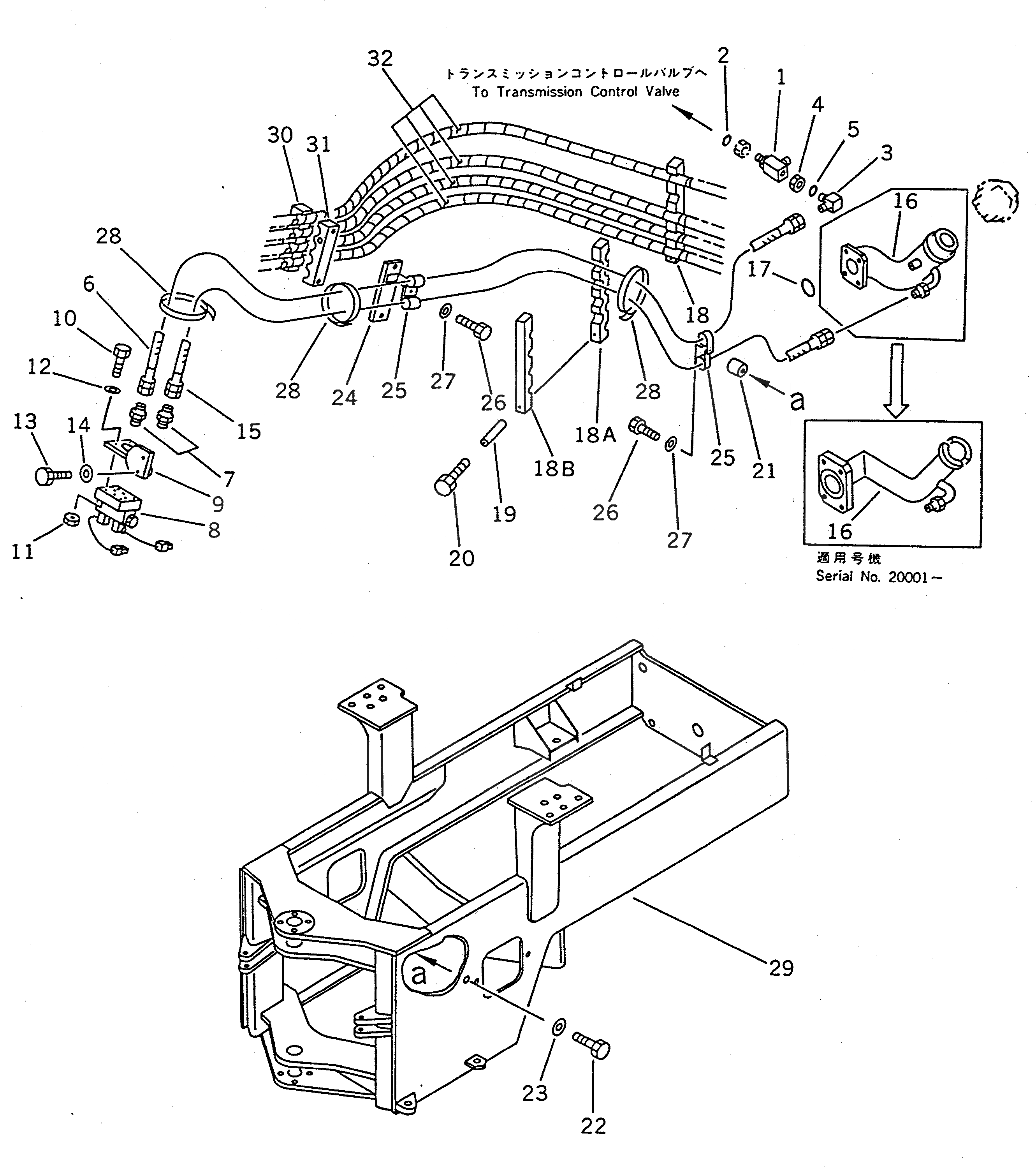 Схема запчастей Komatsu WA100SS-1 - СОЕДИНИТ. УСТР-ВО ТРУБЫ (/) УПРАВЛ-Е РАБОЧИМ ОБОРУДОВАНИЕМ