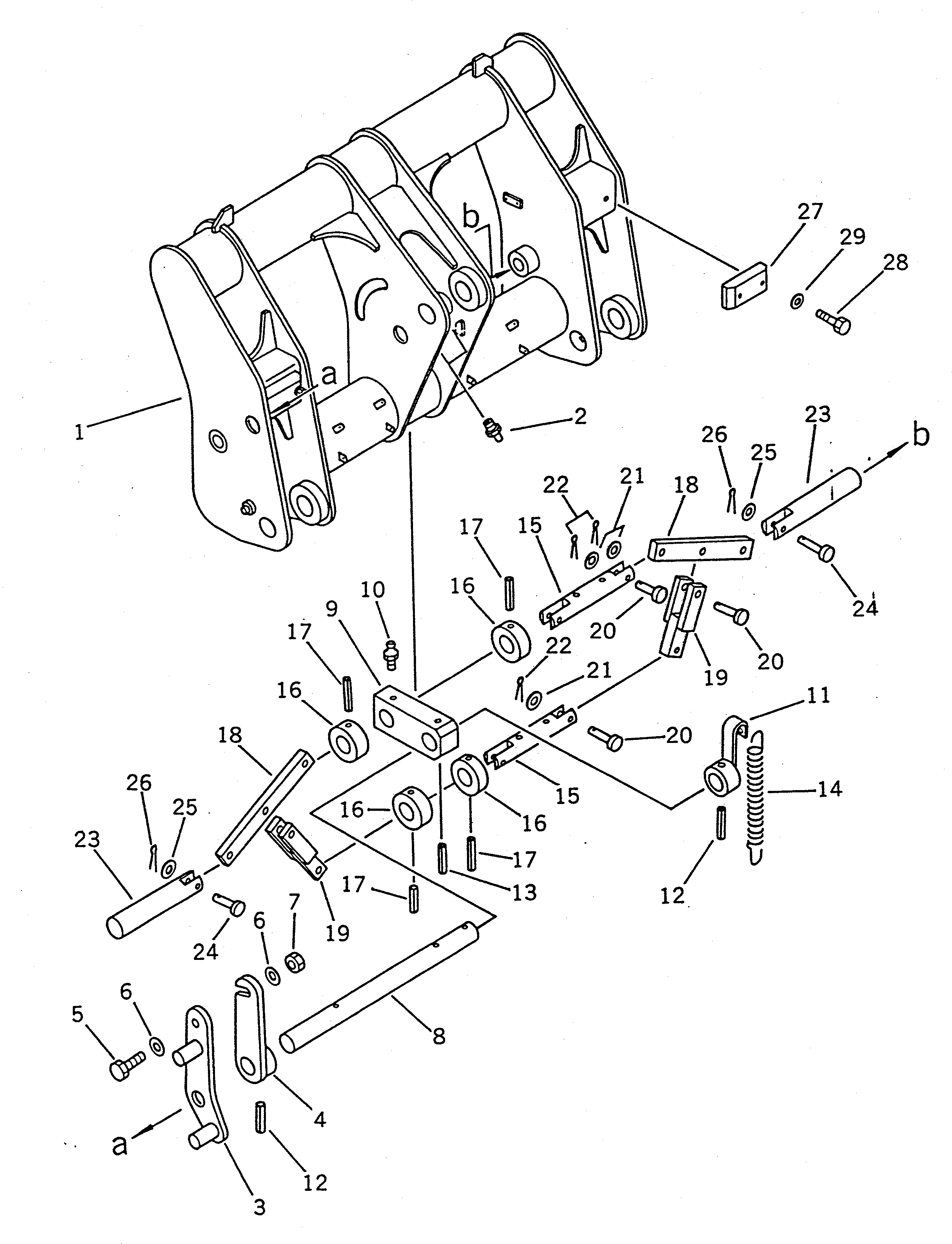 Схема запчастей Komatsu WA100SS-1 - СОЕДИНИТ. УСТР-ВО (МЕХАНИЧ. ТИП) РАБОЧЕЕ ОБОРУДОВАНИЕ