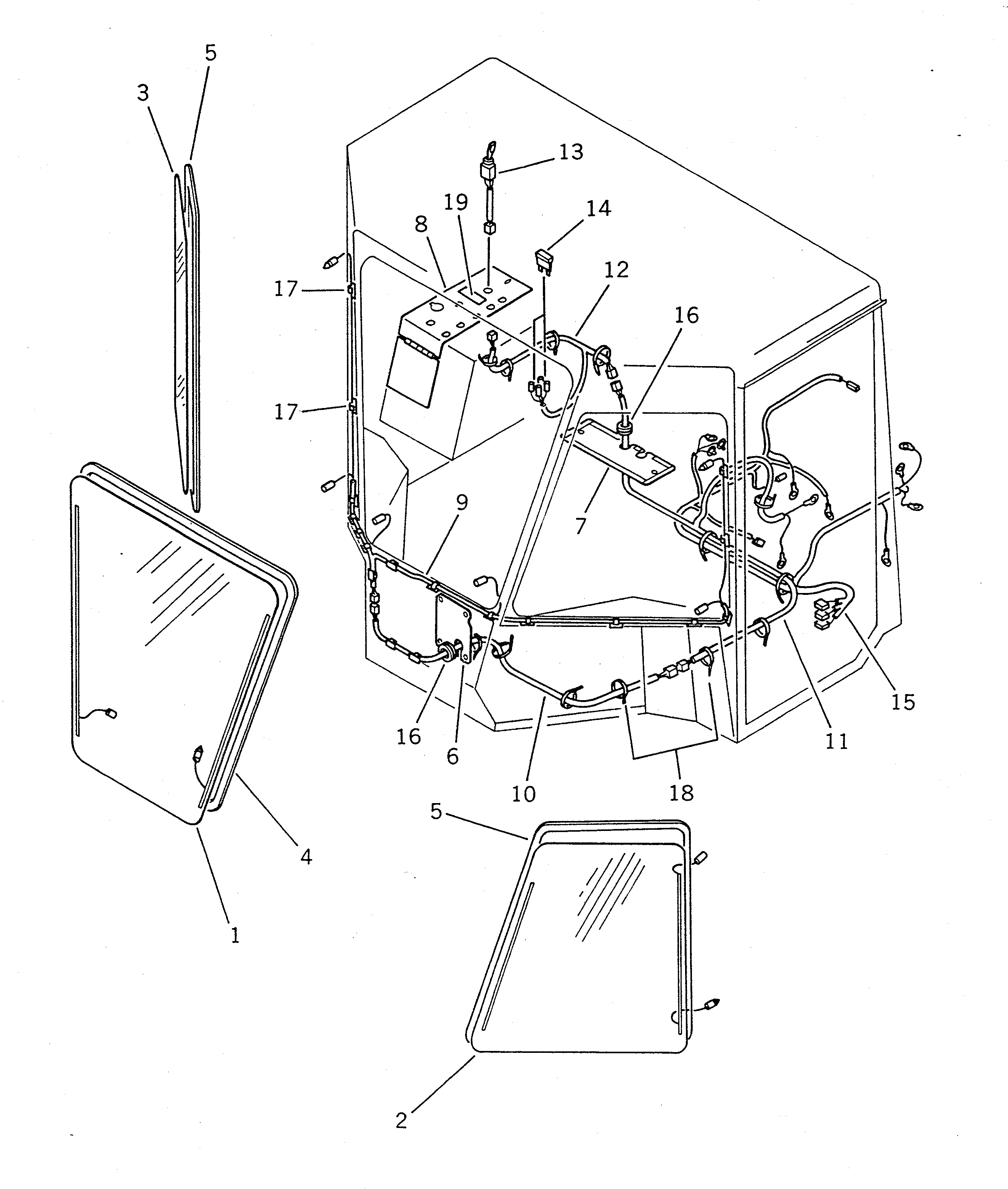 Схема запчастей Komatsu WA100SS-1 - АНТИОБЛЕДЕНИТЕЛЬ СТЕКЛА (ДЛЯ КАБИНА ДЛЯ 2 ЧЕЛ.) СПЕЦ. APPLICATION ЧАСТИ