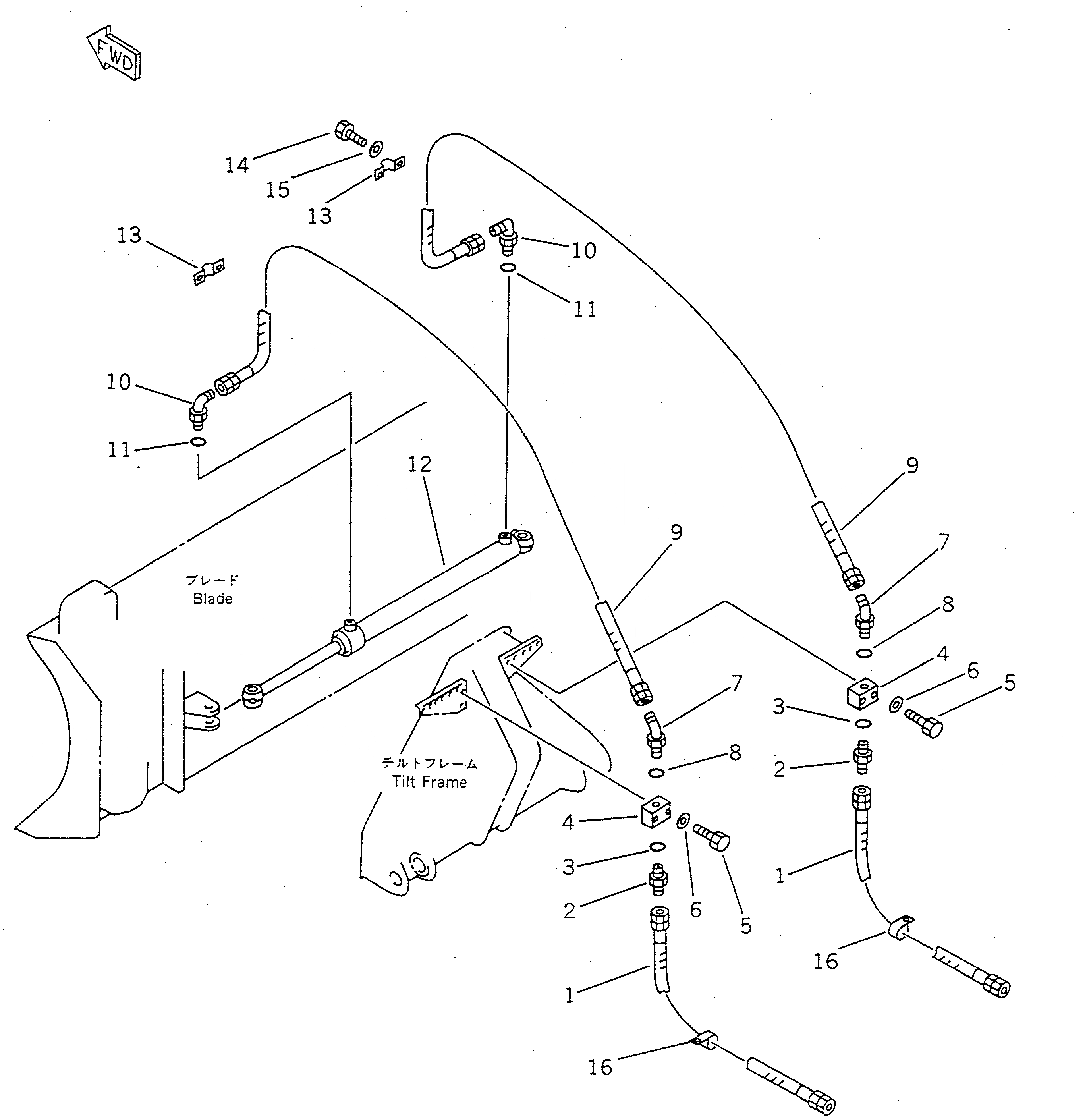 Схема запчастей Komatsu WA100SS-1 - БОКОВ. СДВИГ¤ PITCH И ANGLE SNOW PНИЗ. (БОКОВ. СДВИГ ЛИНИЯ ЦИЛИНДРА) (С НАКЛОНЯЕМ.)(№-) СПЕЦ. APPLICATION ЧАСТИ