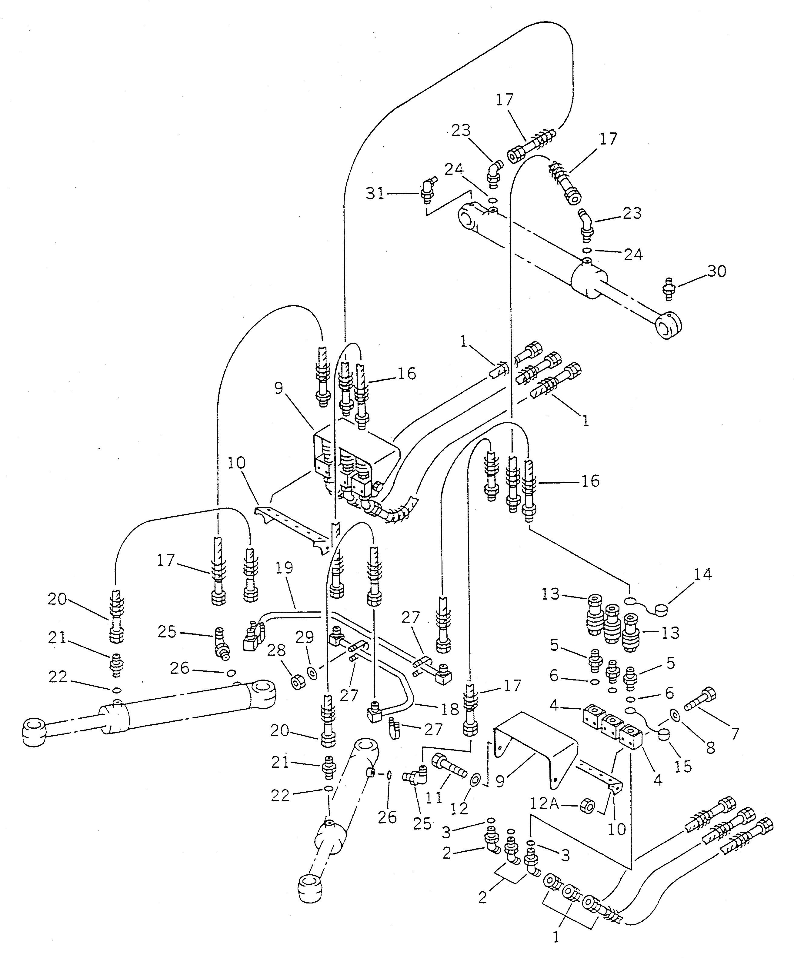 Схема запчастей Komatsu WA100SS-1 - MULTI ЦИЛИНДР ОТВАЛА ЛИНИЯ (SLIDE ТИП) (С СОЕДИНИТ. УСТР-ВО)(№-) СПЕЦ. APPLICATION ЧАСТИ