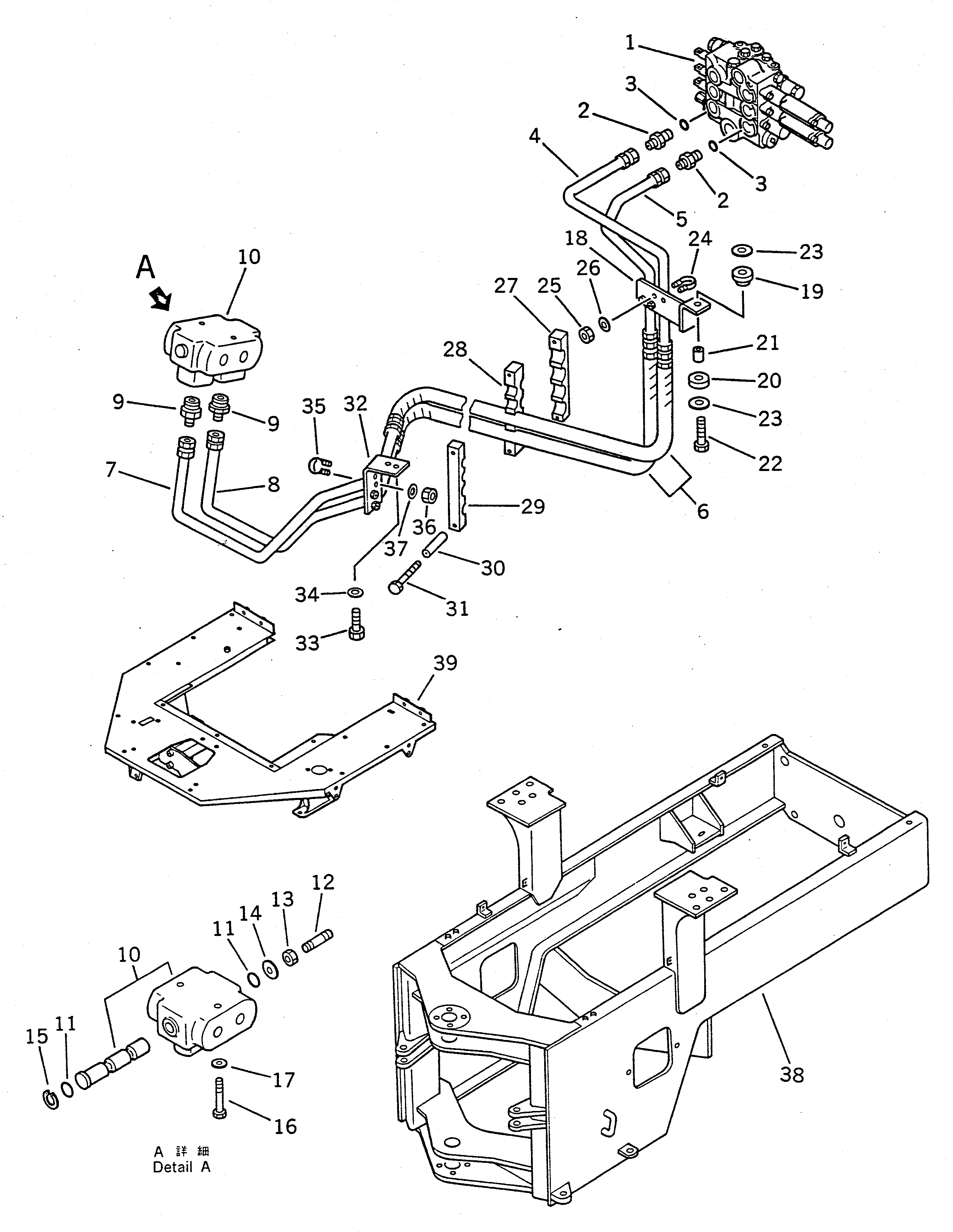 Схема запчастей Komatsu WA100SS-1 - ГИДРОЛИНИЯ (/) (ДЛЯ S.P.A.P.)(№-.) СПЕЦ. APPLICATION ЧАСТИ