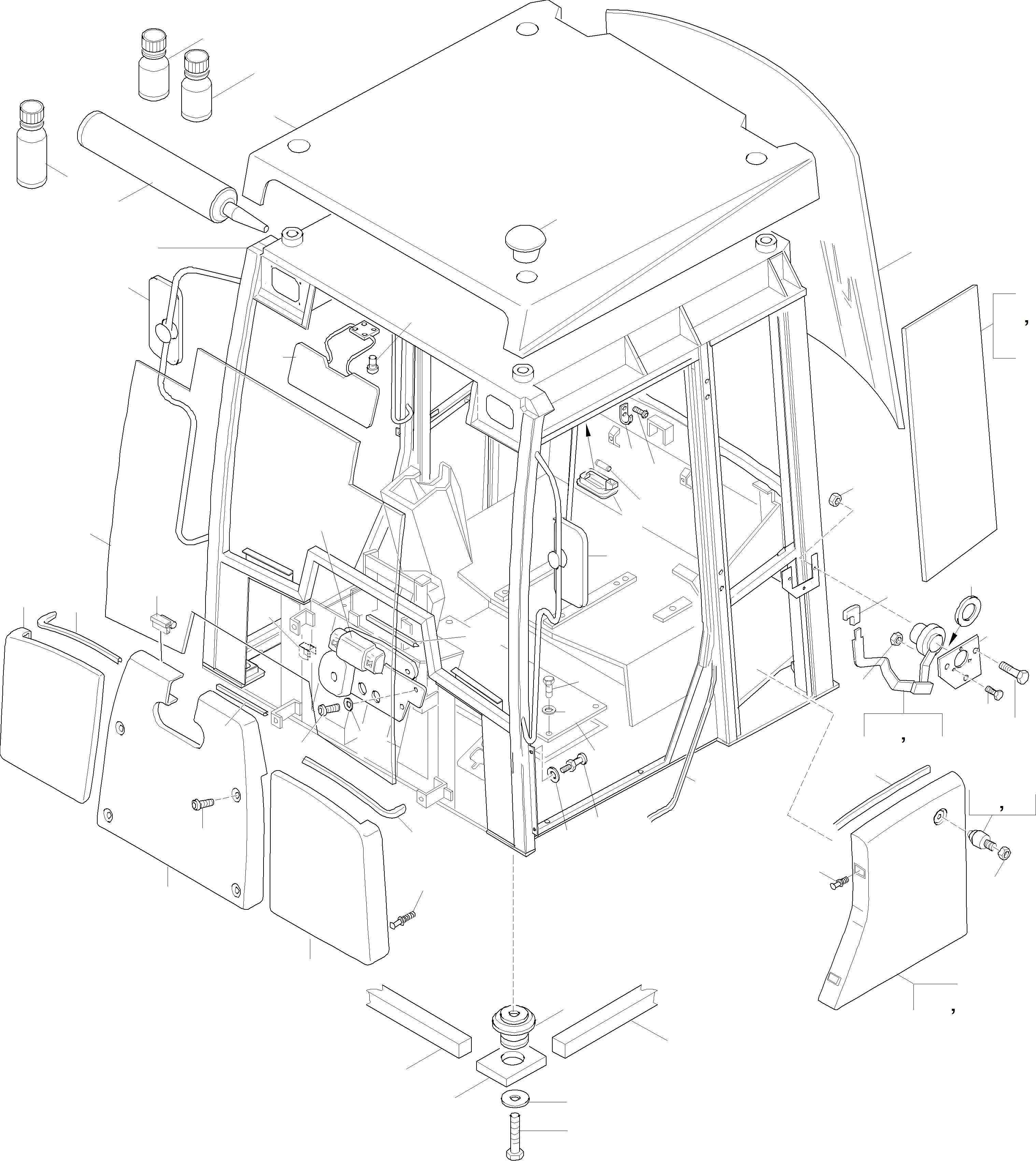 Схема запчастей Komatsu WA115-3 - БЕЗОПАСН. КАБИНА ПРИВОДRS КАБИНА
