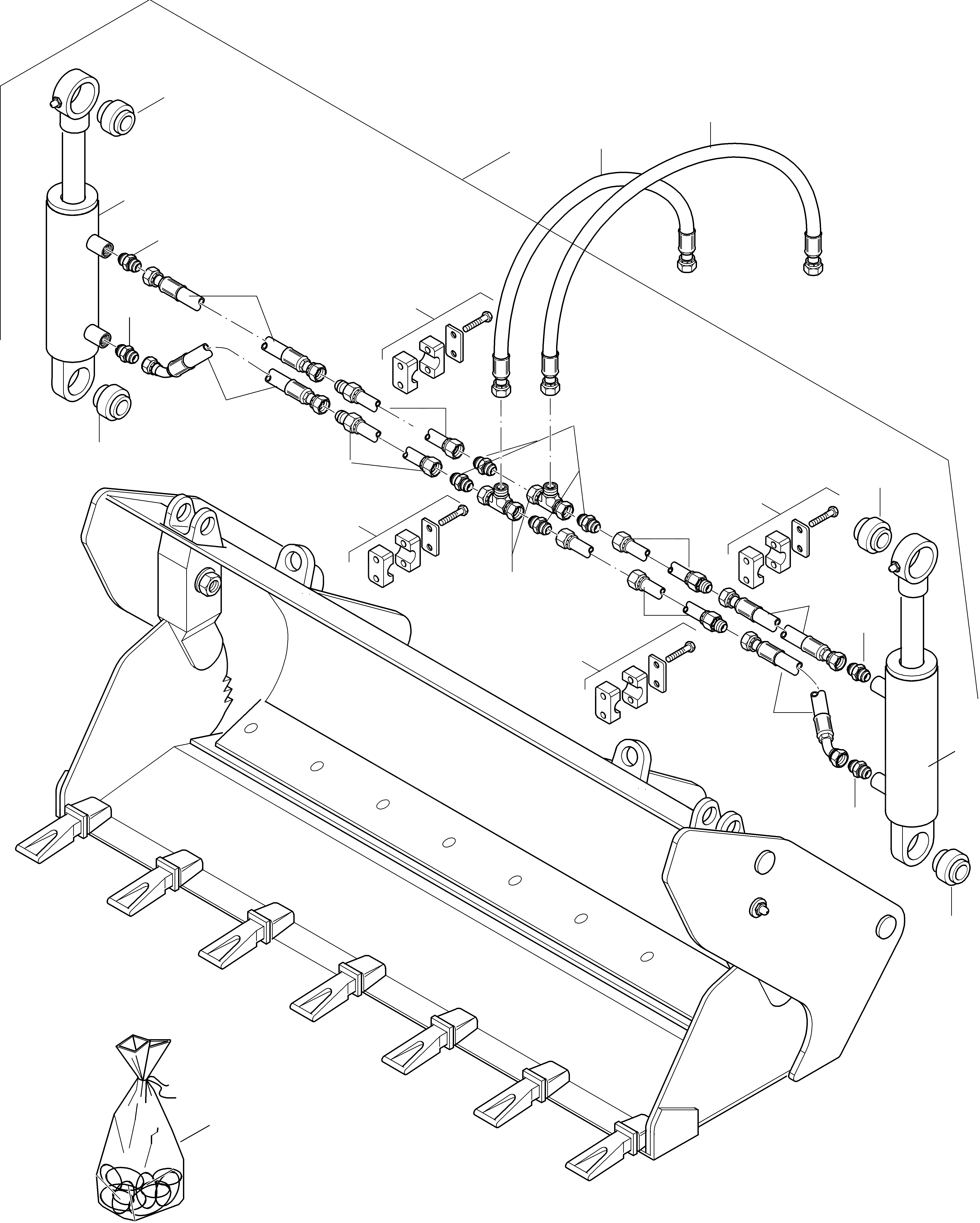 Схема запчастей Komatsu WA115-3 - GRAB КОВШ, ТРУБЫS ОБОРУД-Е